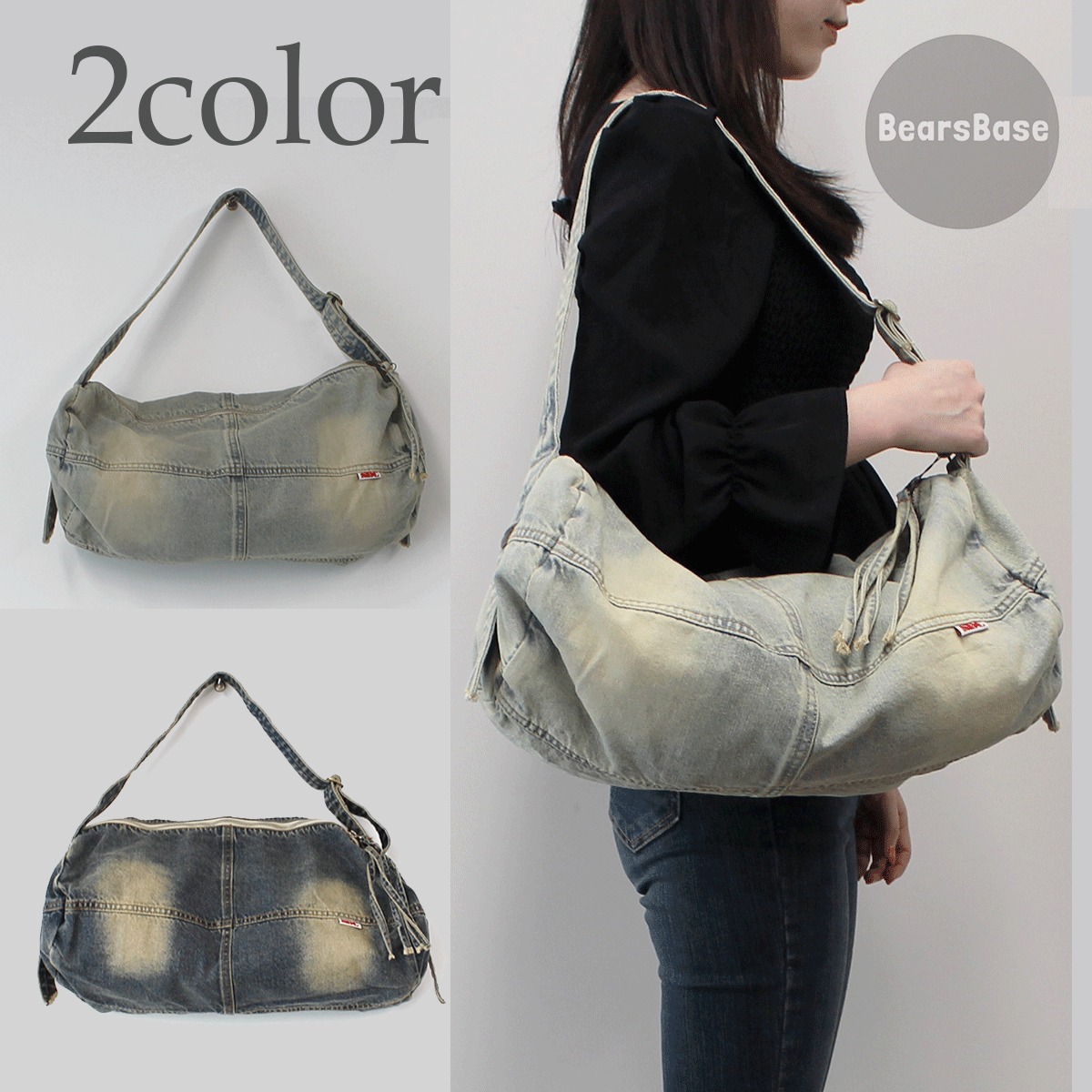 ショルダーバッグ・ポシェット SCULPTOR Washed Denim Duffle Bag 4BKS198