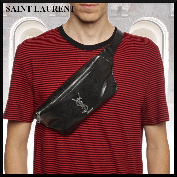 【SAINT LAURENT】ソフトラムスキン モノグラム ベルトバッグ