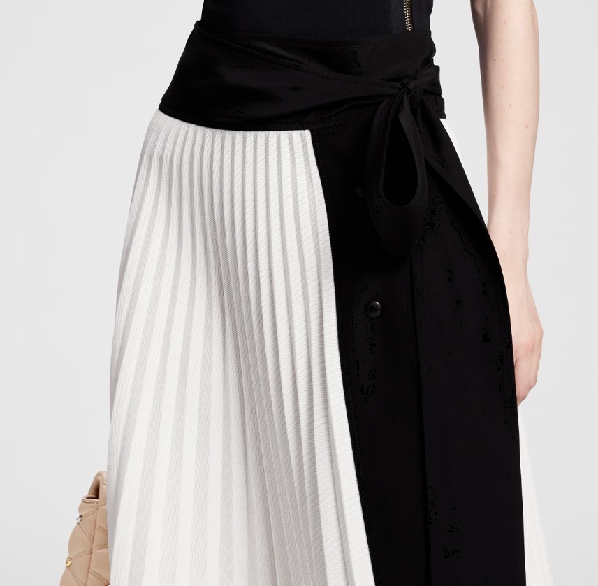 Louis Vuitton 24Cruise《プリーツラップスカート》白 DHL 直営