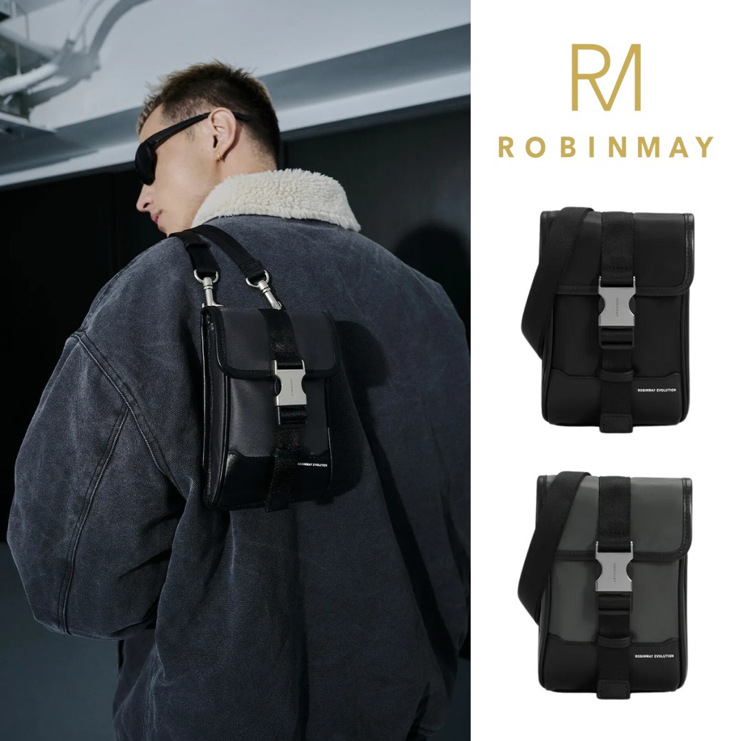 台湾 ROBINMAY メンズ メタルバックル ショルダーバッグ EZ052