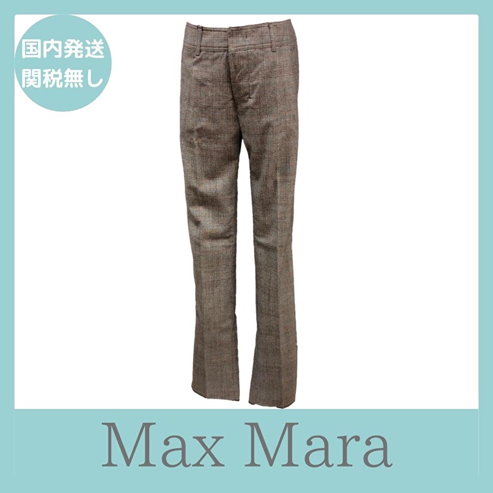 【国内発送】Max Mara ストレートパンツ チェック柄