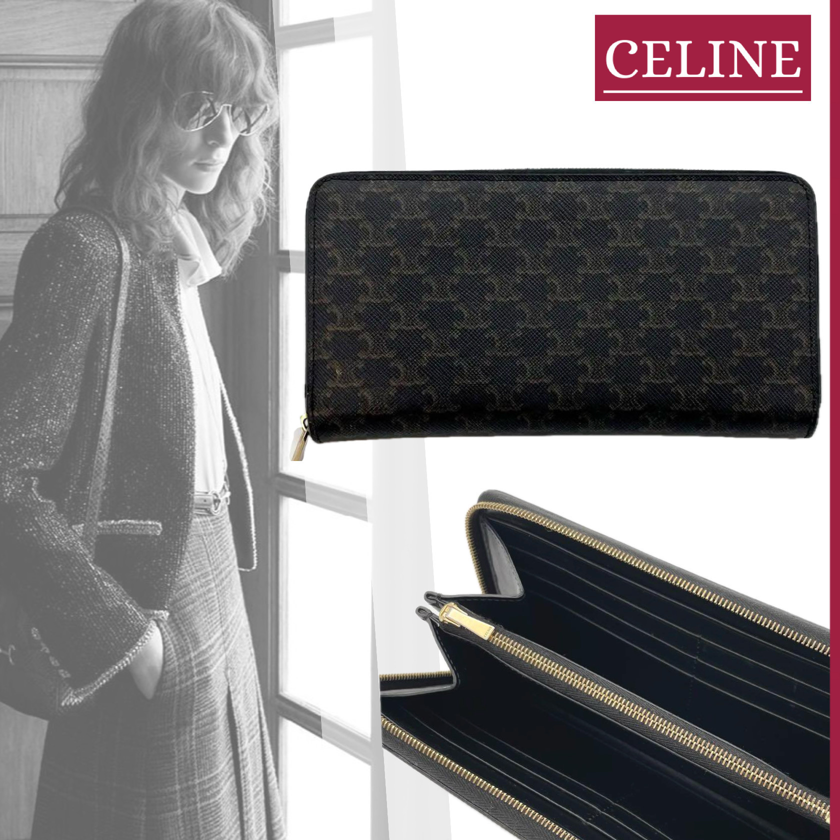 日本未入荷 すぐ届く♢CELINE♢ラージジップドウォレット 小物