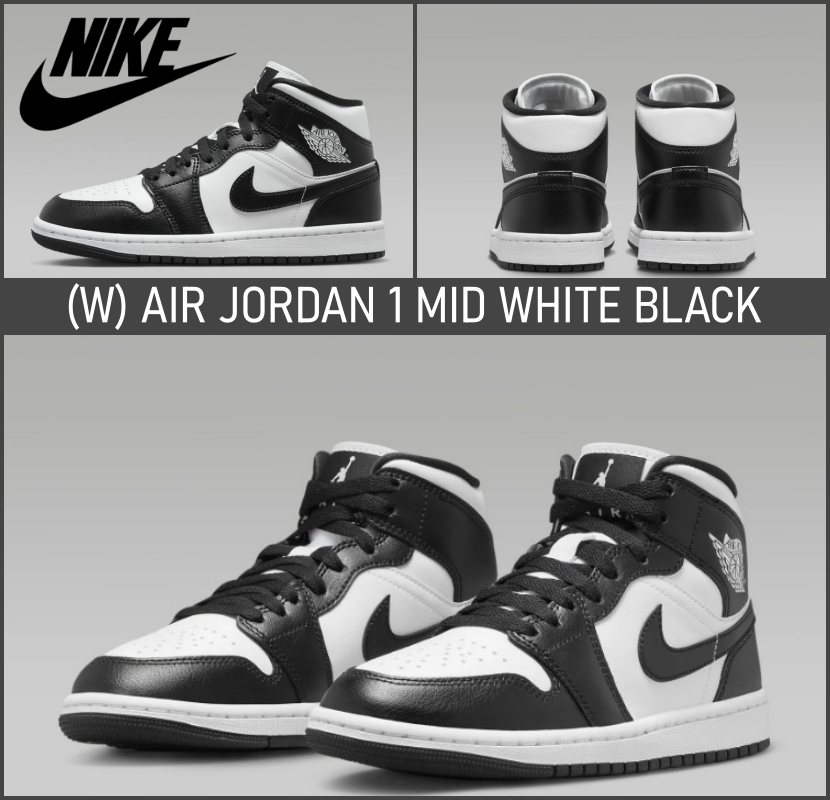 NIKE★関税込★W AIR JORDAN 1 MID WHITE BLACK 在庫少量!