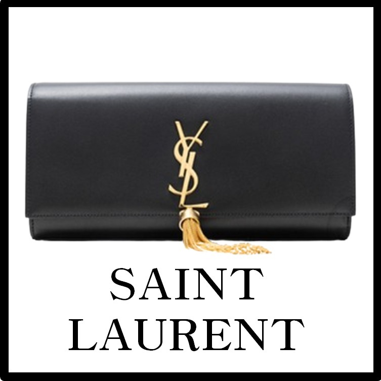 ★関税込★SAINT LAURENT★monogram tassel clutch bag★