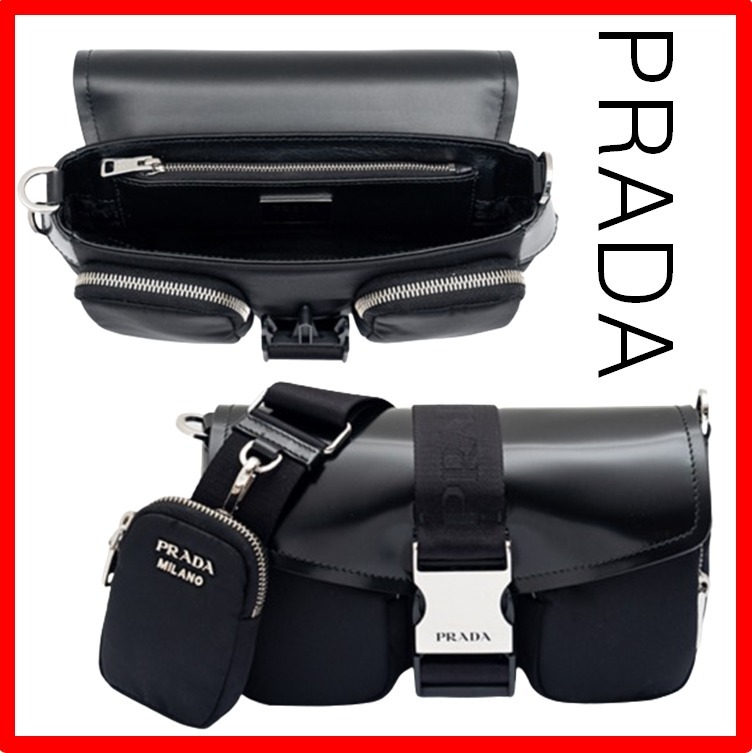 ☆【PRADA】☆Reナイロンブラッシュレザー クロスボディバッグ☆