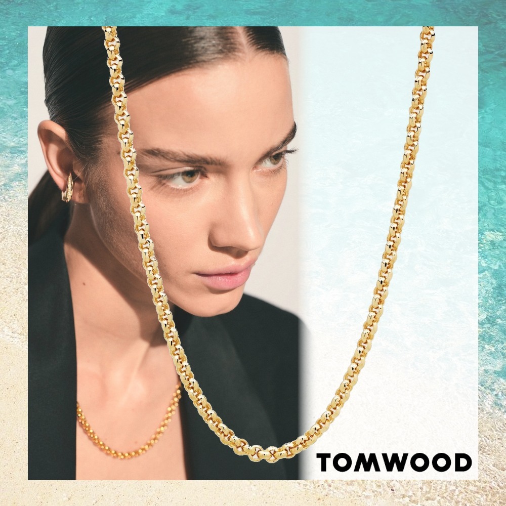 シンプル【Tom Wood】Thick Rolo Chain Gold 20.5inch