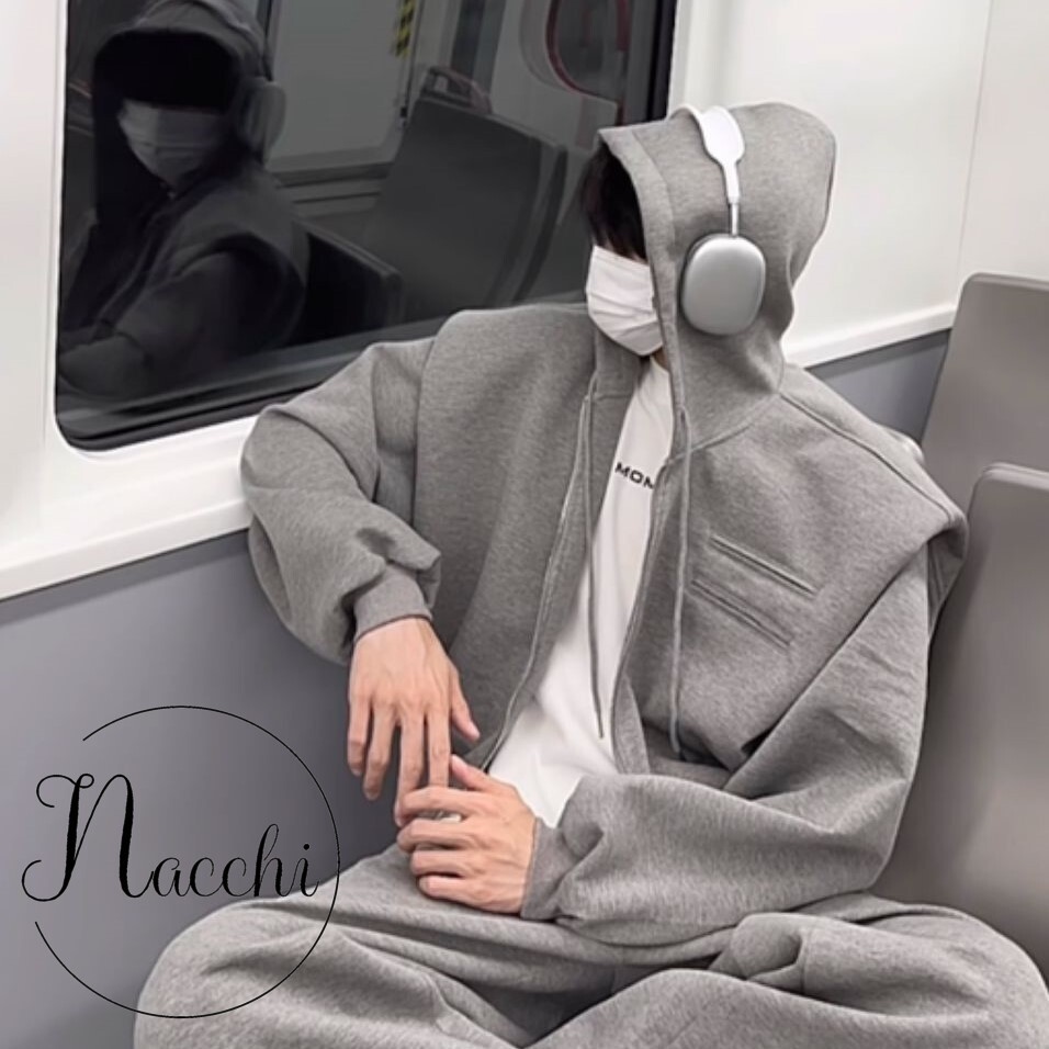 ジップパーカー ボリューム感 ショート ユニセックス 韓国 n1245