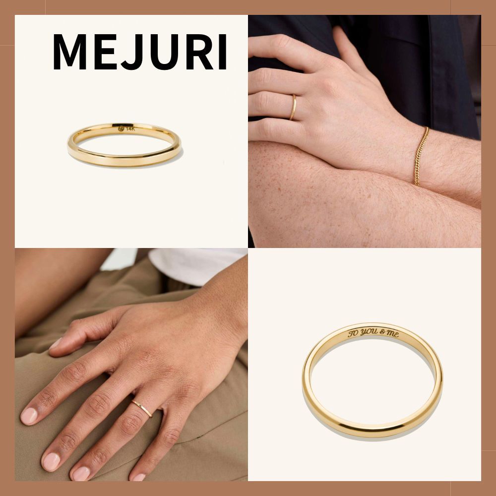 【MEJURI】結婚指輪に☆2mm Smooth Band☆ユニセックス 彫刻可