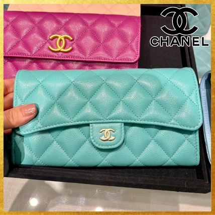 ブルー（青）系 CHANEL(シャネル) 長財布(レディース) - 海外