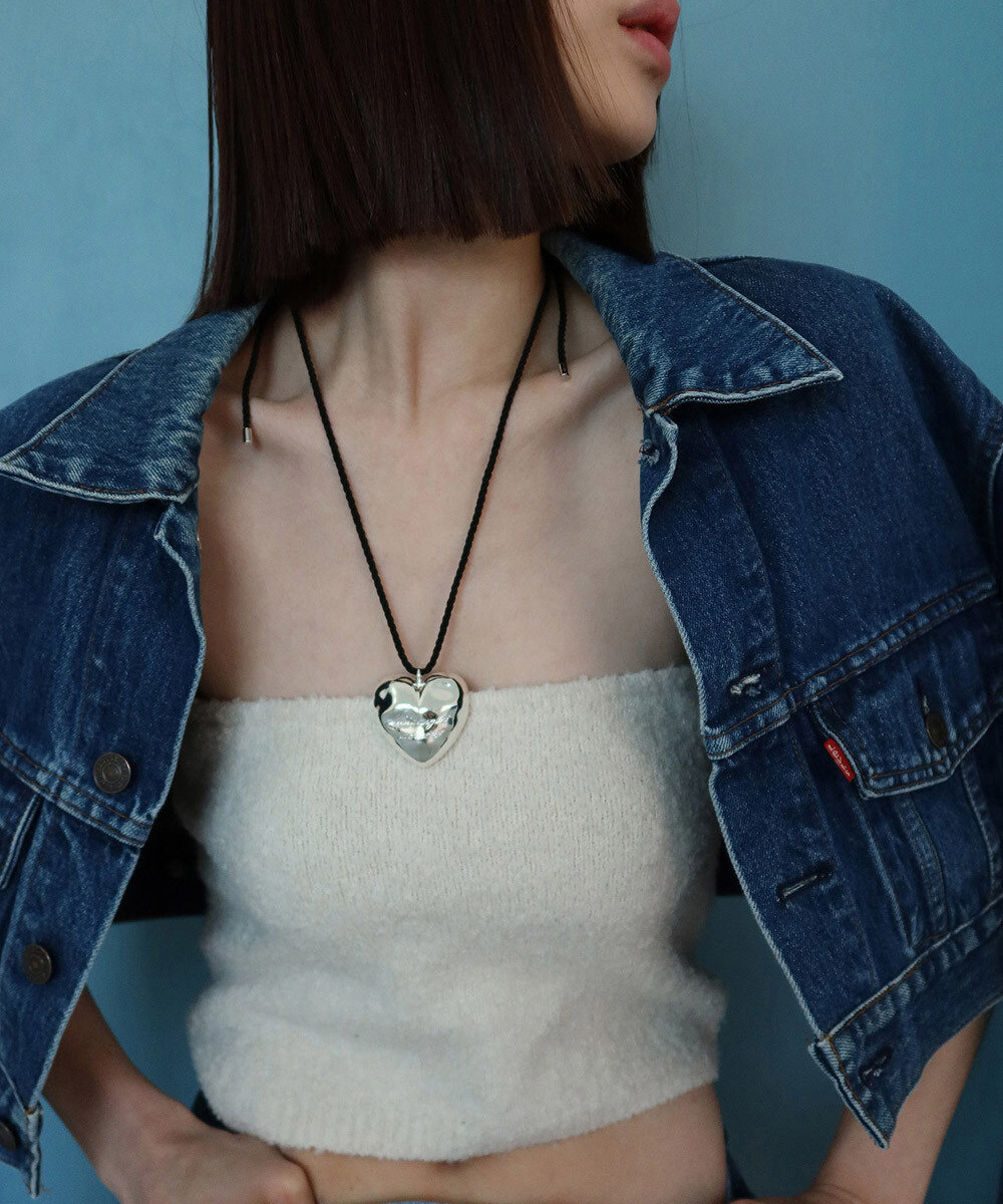 韓国人気【MIDNIGHT MOMENT】bumpy love string necklace(big) 韓国人気【MIDNIGHT MOMENT】bumpy love string necklace(big
