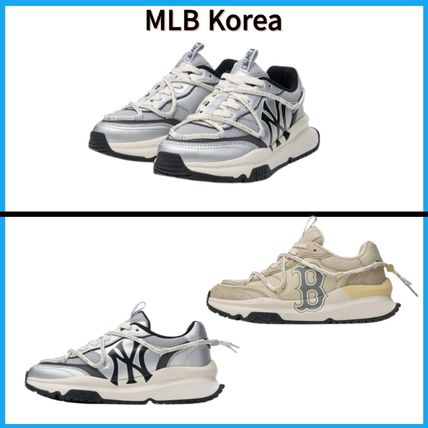 ★韓国の人気★【MLB】★Chunky Runner Race Deni.m★関税込★ MLB Korea CHUNKY LINER MID DENIM 厚底スニーカー 3ASXCDN3N