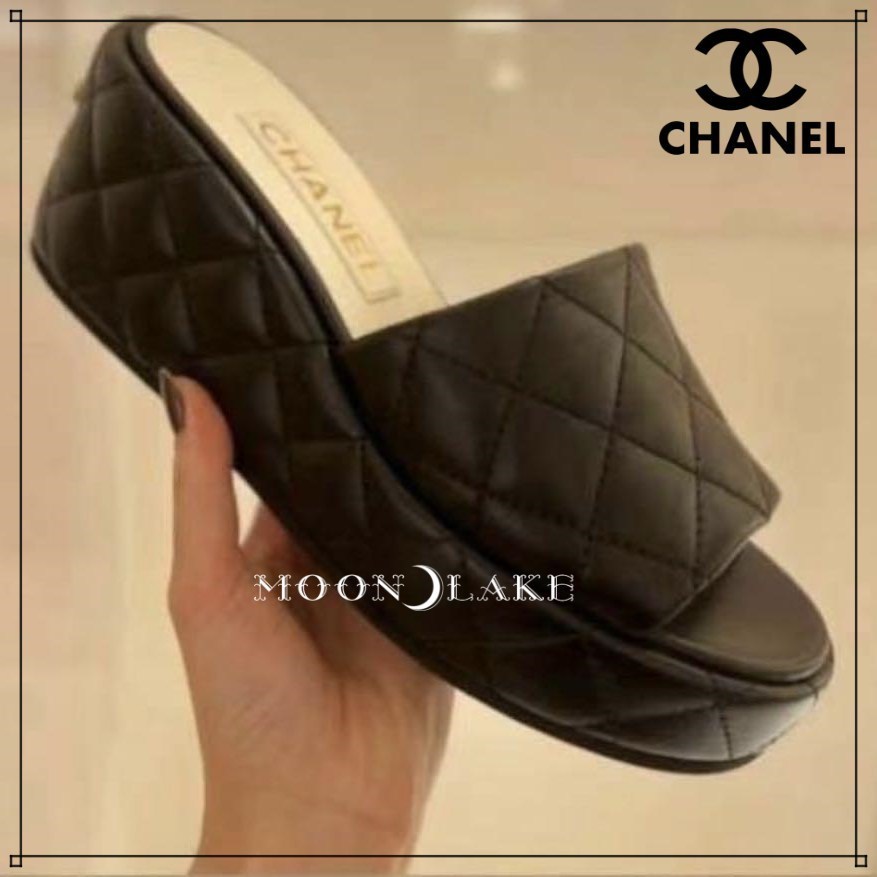 ≪24P★≫CHANEL サンダル ミュール 厚底 カメリア
