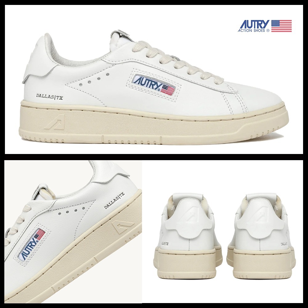 ★AUTRY★DALLAS LOW SNEAKERS★LEATHER COLOR WHITE★