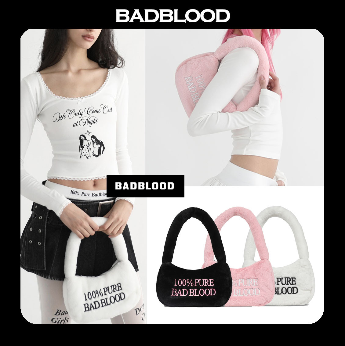 BADBLOOD★[正規品] Pure Eco Fur Bag 3COLOR w-bag23-