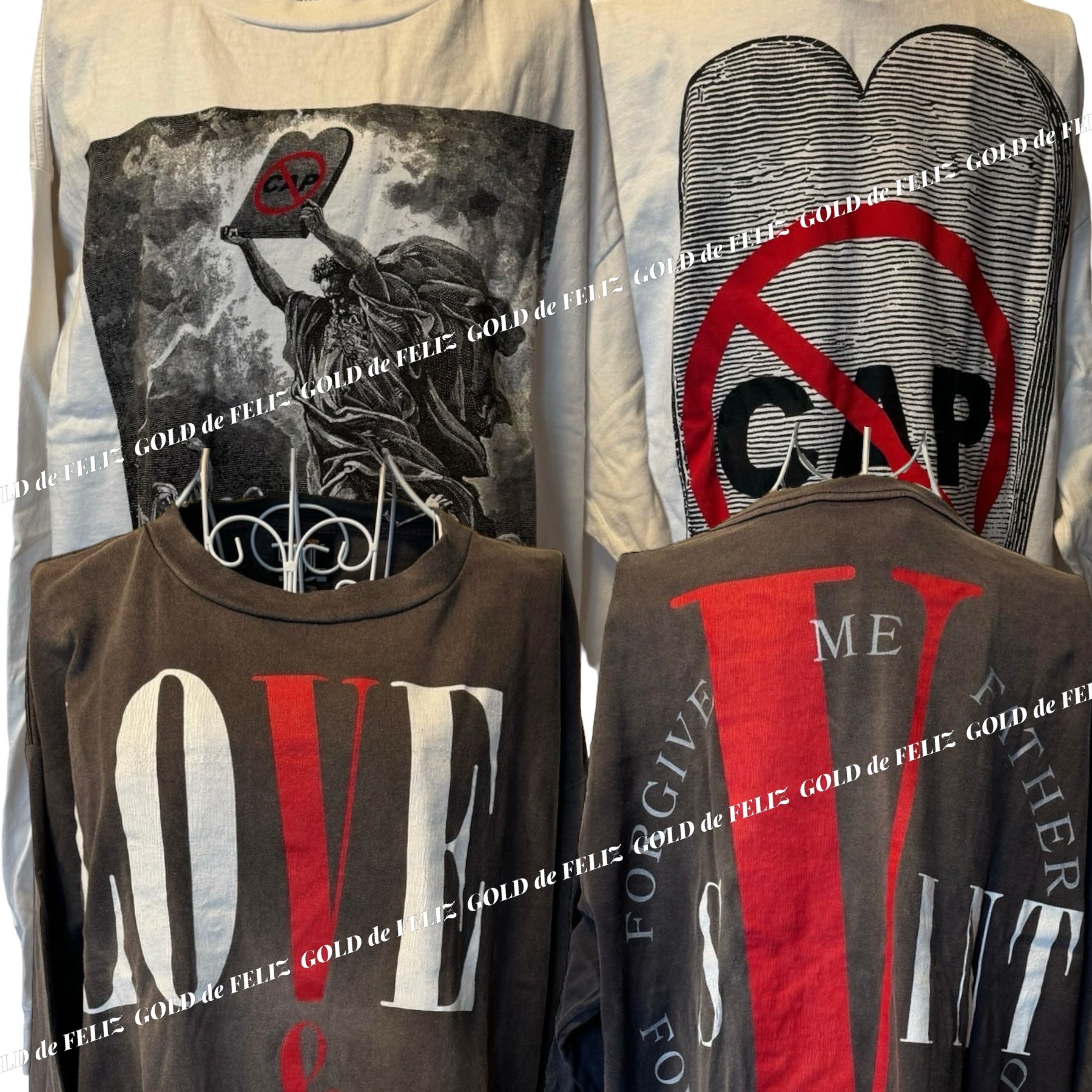 人気 コラボ セントマイケル x VLONE ロゴ ロンT 関税送料込