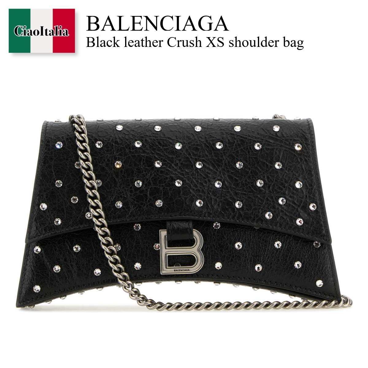 ショルダーバッグ・ポシェット Balenciaga Black Leather Crush Xs Shoulder Bag