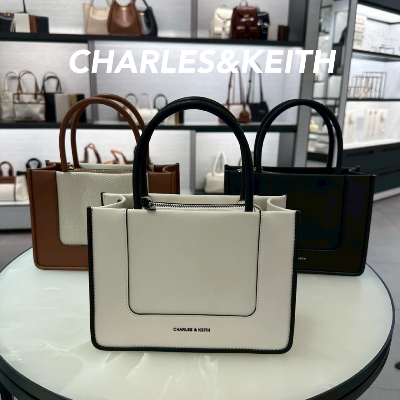 ★CHARLES&KEITH Mini Daylla Canvas Tote Bag/送料込