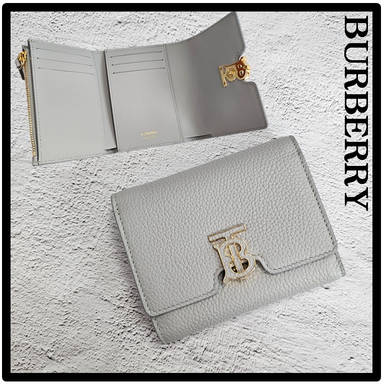 ★関税込★BURBERRY★TB ロゴ 小銭入れ付き 三つ折り財布★\tGrey