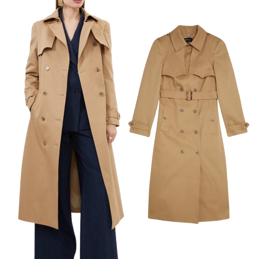 KAREN MILLEN トレンチ コート ベルトボタン ロング (Karen