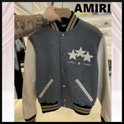 AMIRI スタジアムジャンパー | ブルー | FARFETCH JP