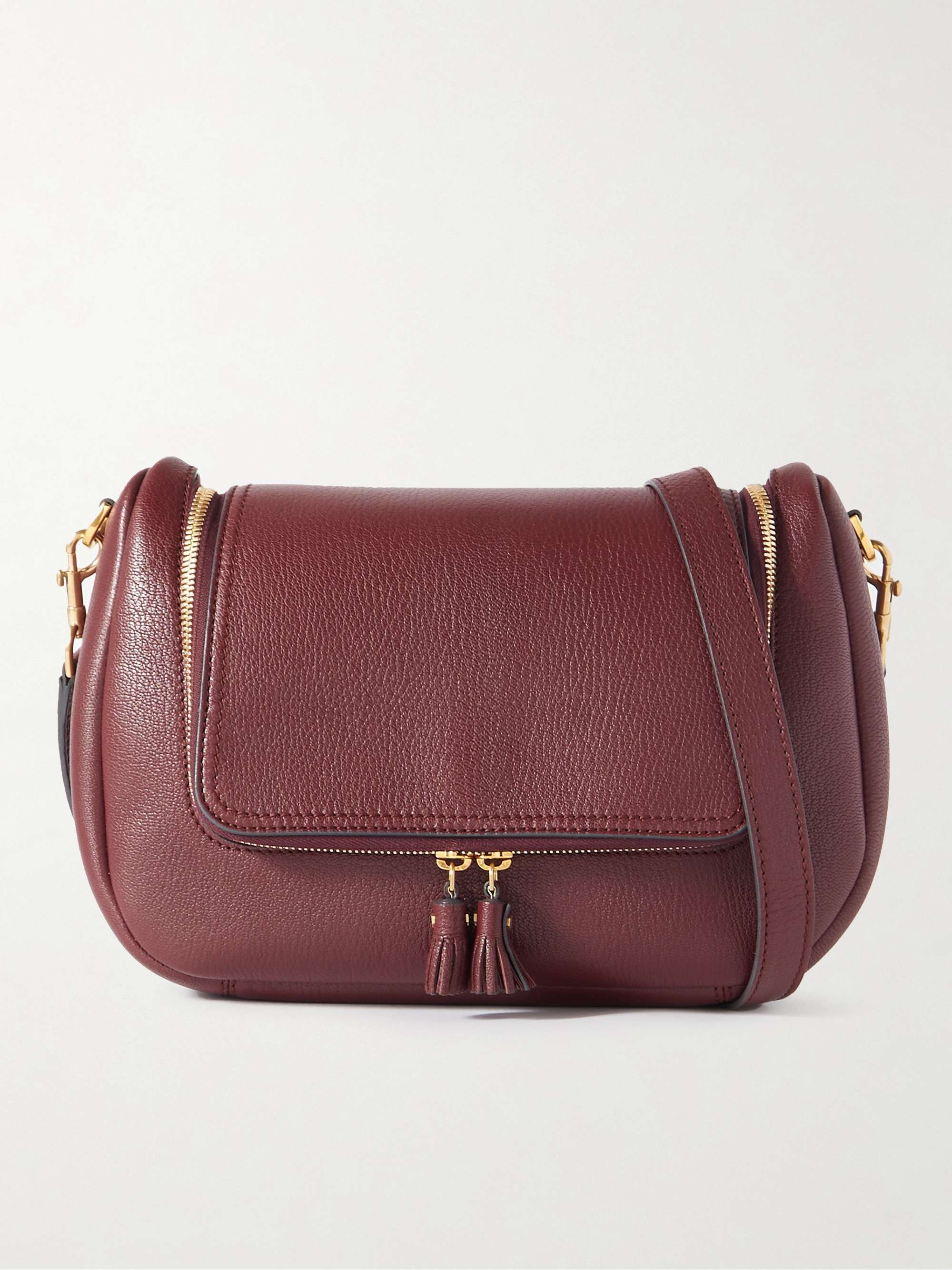 「ANYA HINDMARCH」レザー ショルダーバッグ タッセル付き