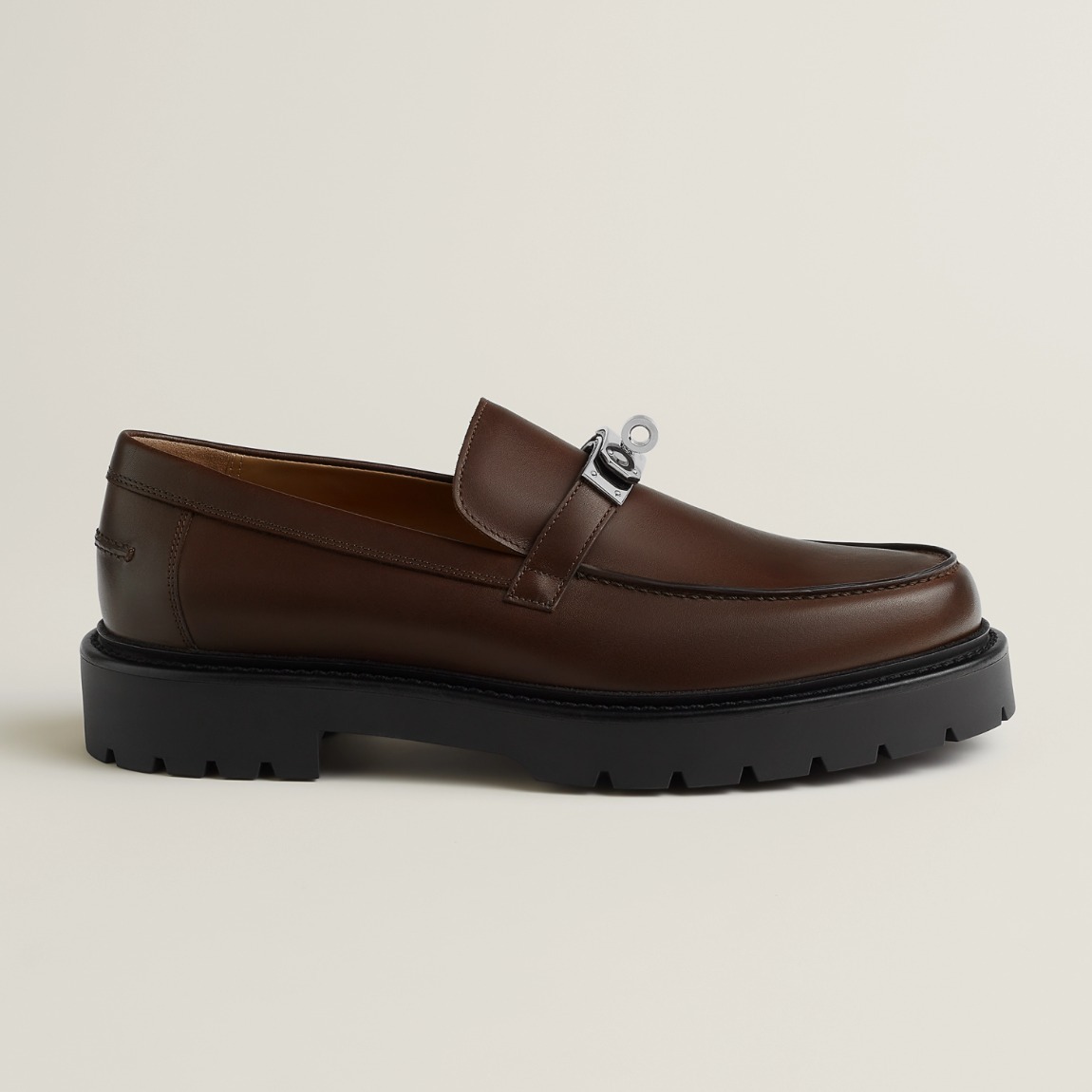 HERMES 最新作 モカシン ローファー 本革レザー ブラック Icone