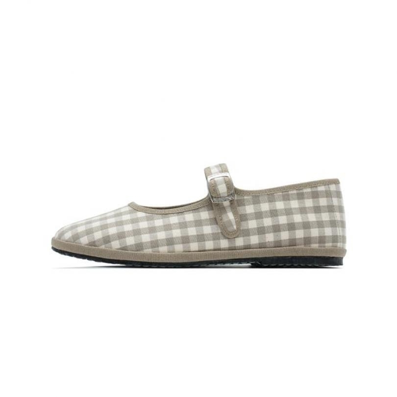 【DROGHERIA CRIVELLINI】 Mary Jane Cotton Gingham Khaki
