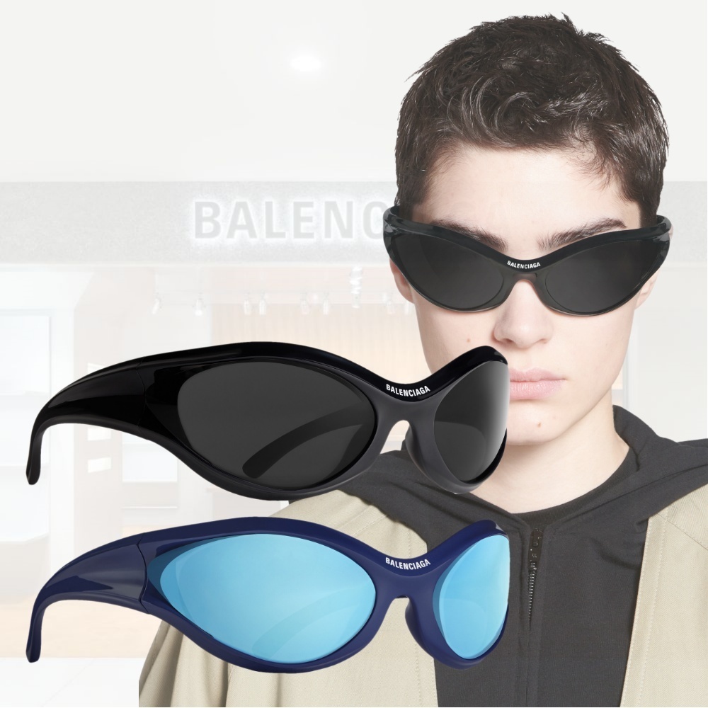【BALENCIAGA】Casino Round サングラス ホワイト の ウィメンズ Casino Round サングラス スニーカー