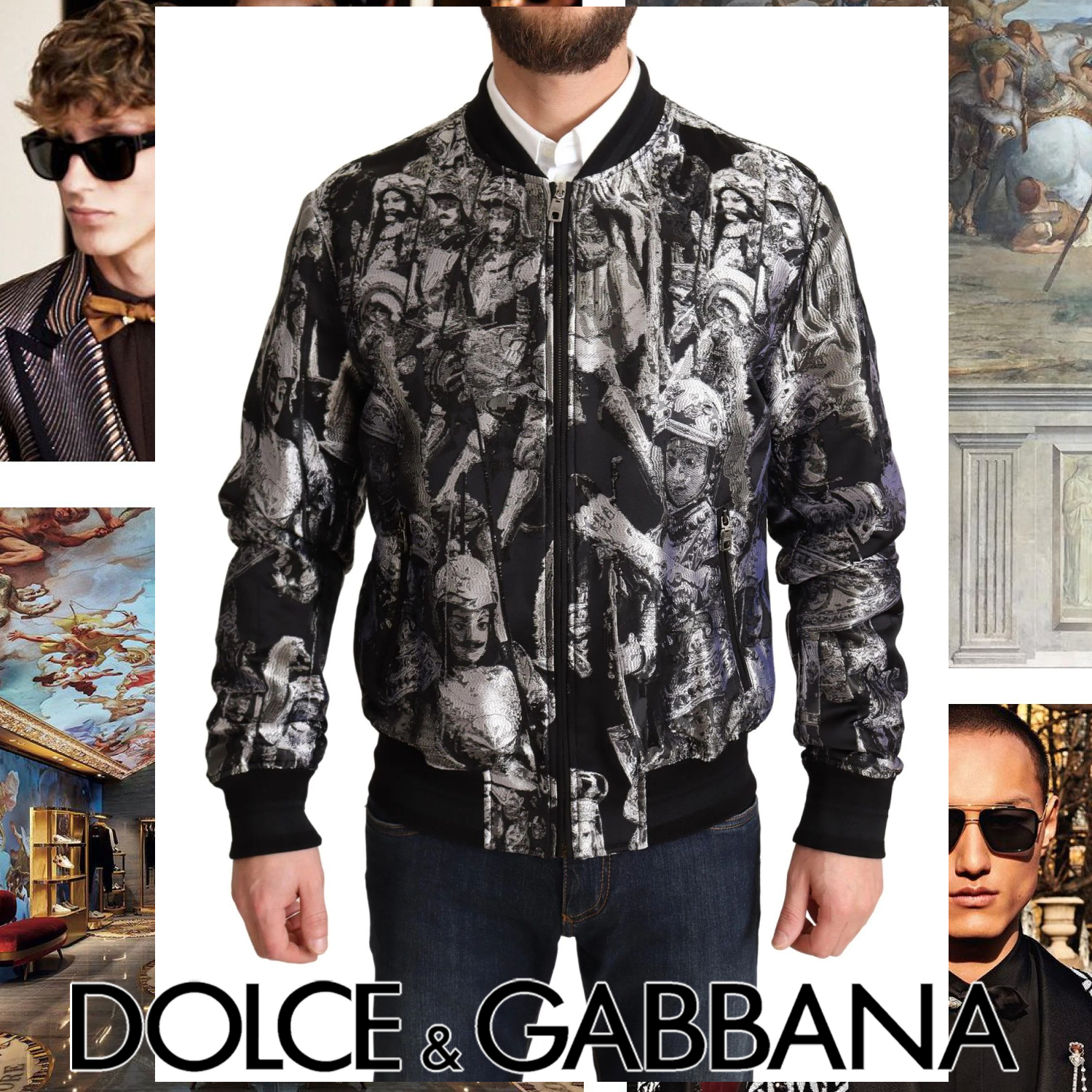 Dolce & Gabbana プリント ブルゾン ブラック