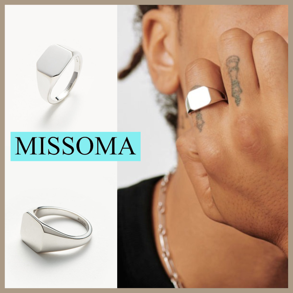 ★MISSOMA★ MENS ENGRAVABLE BEVELLED SIGNET RING