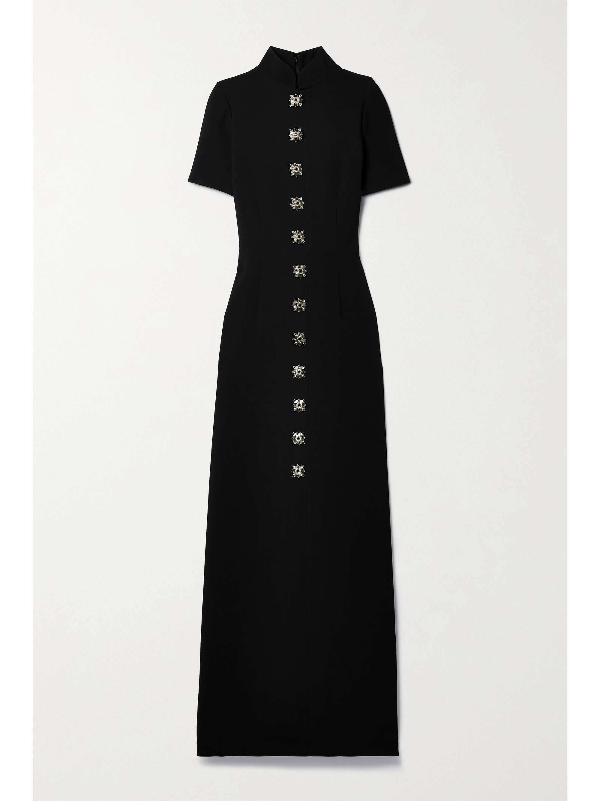「ANDREW GN」クレープ マキシワンピース 装飾付き
