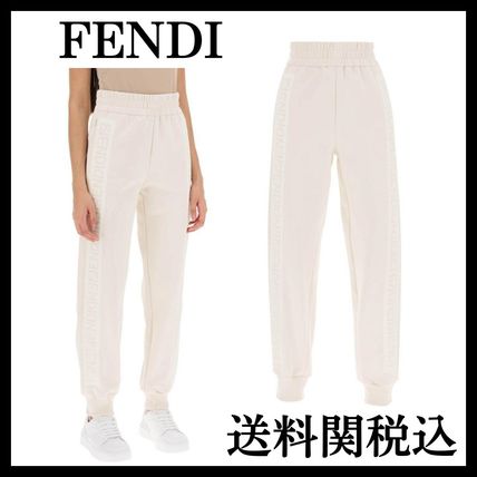 FENDI More Pants Logo Casual Style Plain Elegant Style Pants