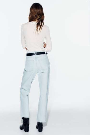 ZARA】Z1975 ハイライズ ストレート デニムパンツ | 6164/053