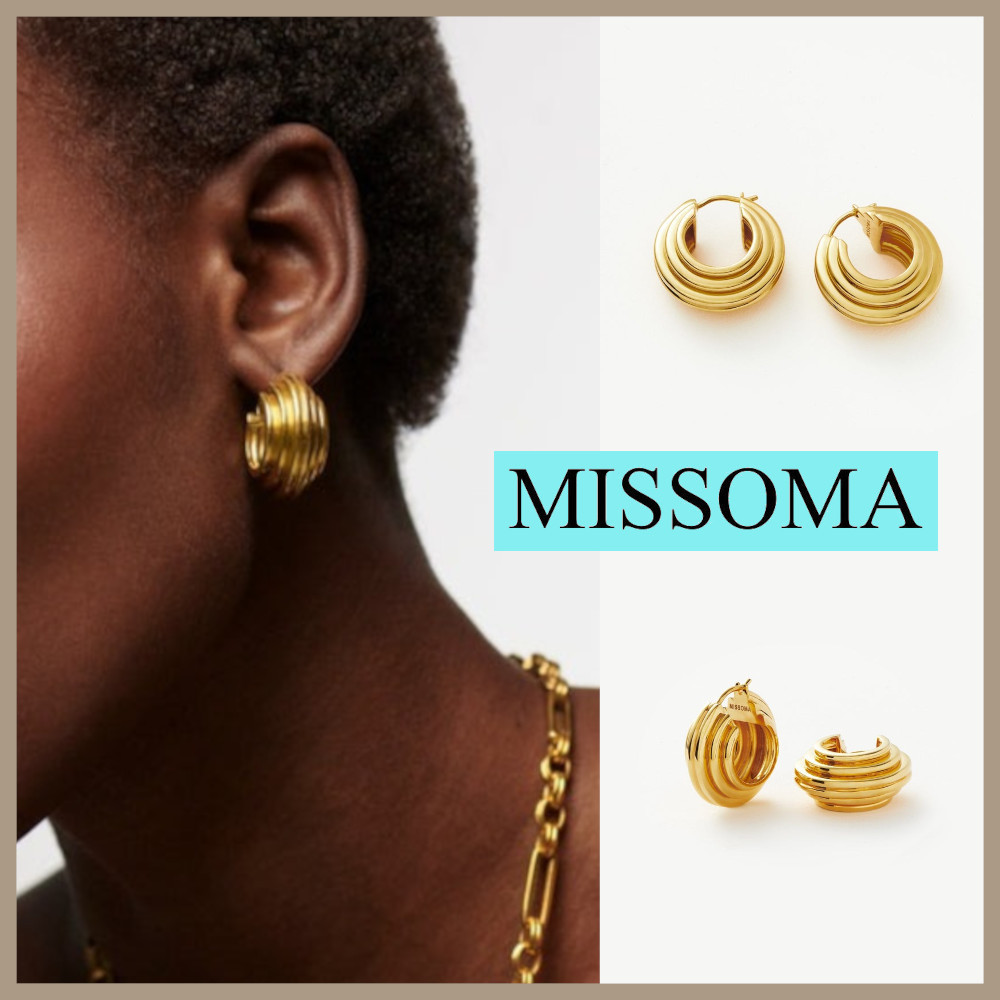 ★MISSOMA★ LUCY WILLIAMS MEDIUM CHUNKY RIDGE HOOP EARRINGS