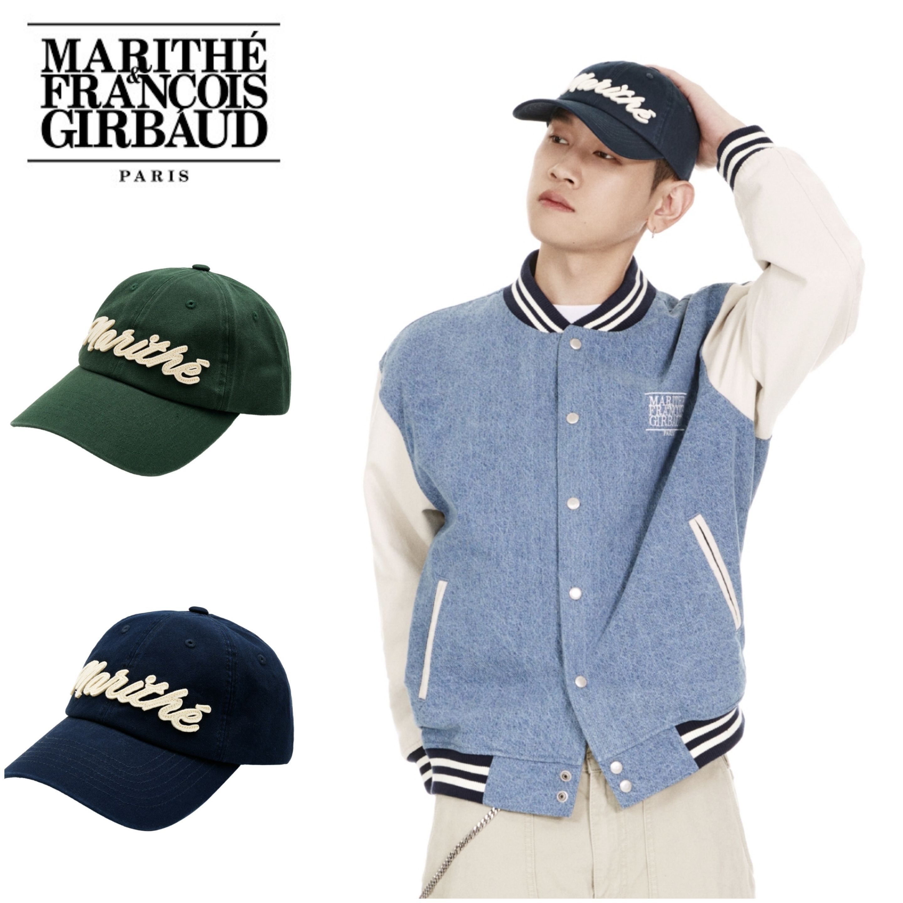 さらに100円引き◆MARITHE◆HANDWRITTEN APPLIQUE LOGO CAP