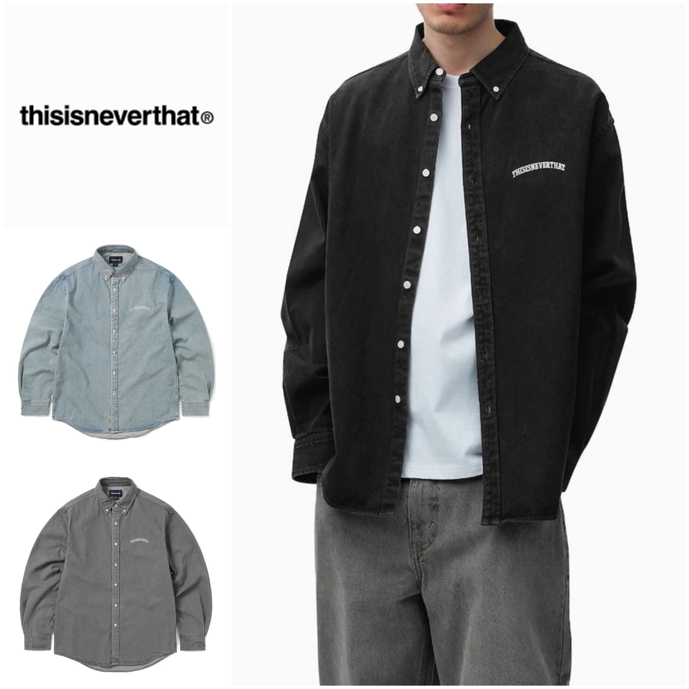 さらに100円引き◆thisisneverthat◆Washed Denim Shirt 24SS