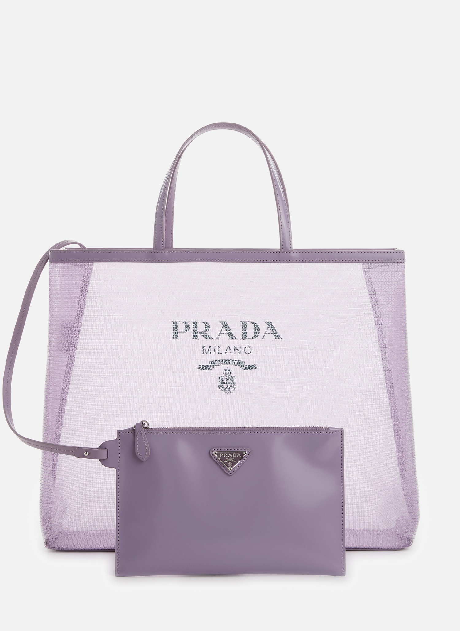 【希少】PRADA ロゴ入り スパンコール 装飾 トートバッグ 希少】PRADA ロゴ入り スパンコール トートバッグ パープル