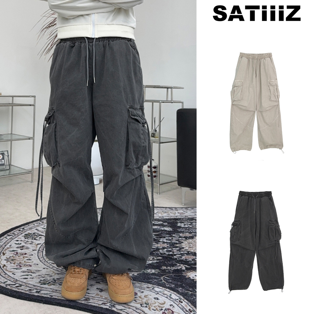 【SATIIIZ】Dunel Pigment Rope Cargo Pants