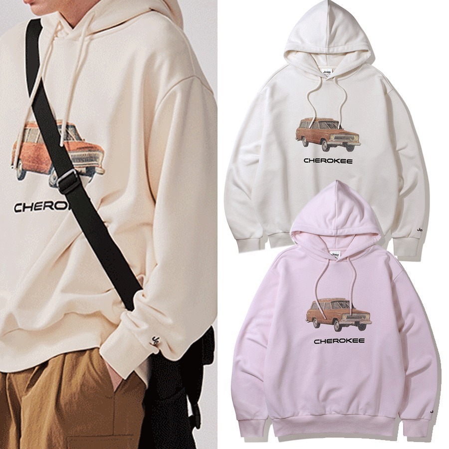 日本未入荷★JEEP★CHEROKEE プリント フードトレーナー