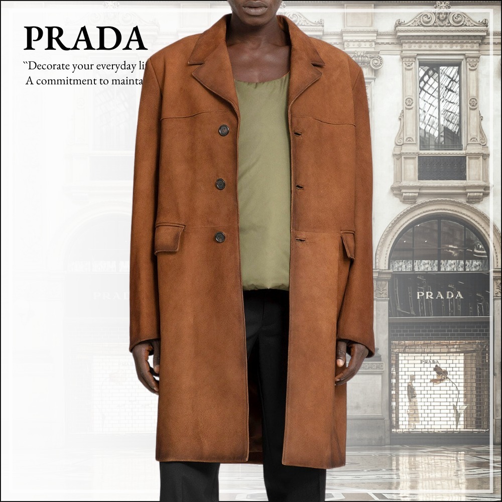 入手困難 PRADA スエード コート アウター・ジャケット
