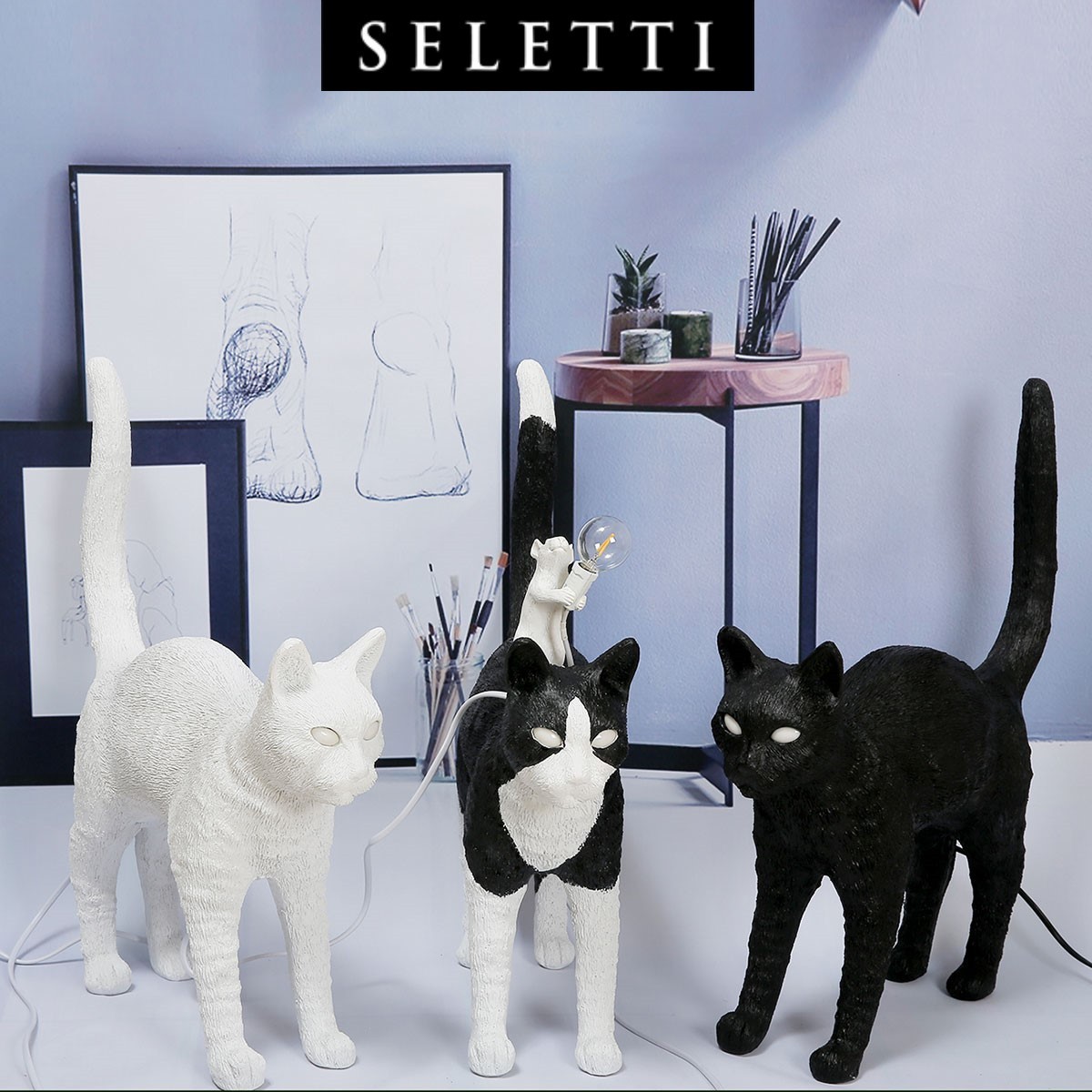 国内発| SELETTI Jobby the Cat ランプ 照明 3種