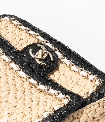 大人可愛い♡【CHANEL】ラフィアバレリーナ フラット バレリーナ - ラフィア、ホワイト & ベージュ — ファッション