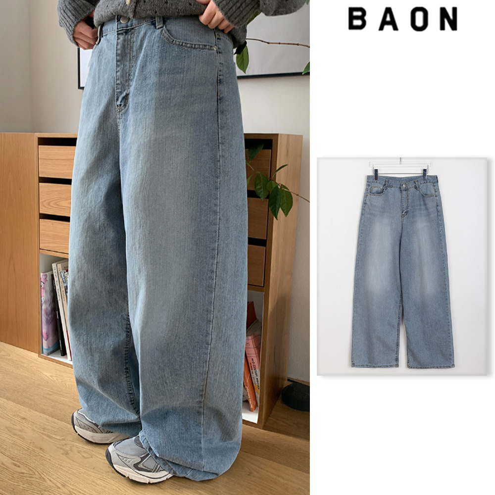 【BAON】Serino Washing Denim Wide Pants