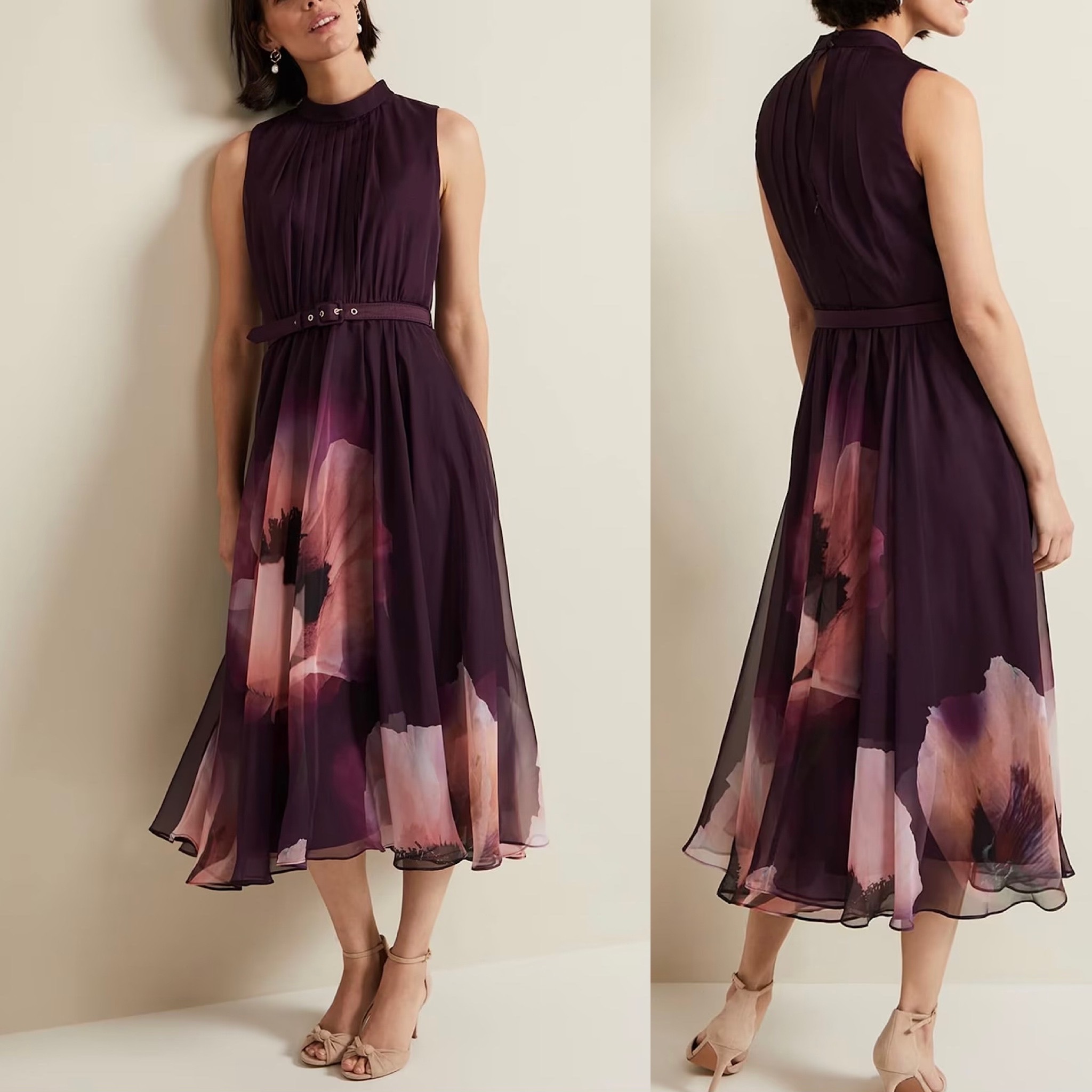安心追跡付【Phase Eight】Bethany ハイネックフローラルドレス