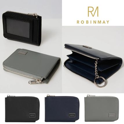 ROBINMAY Coin Cases Unisex Street Style Plain Leather Long Wallet  Small Wallet