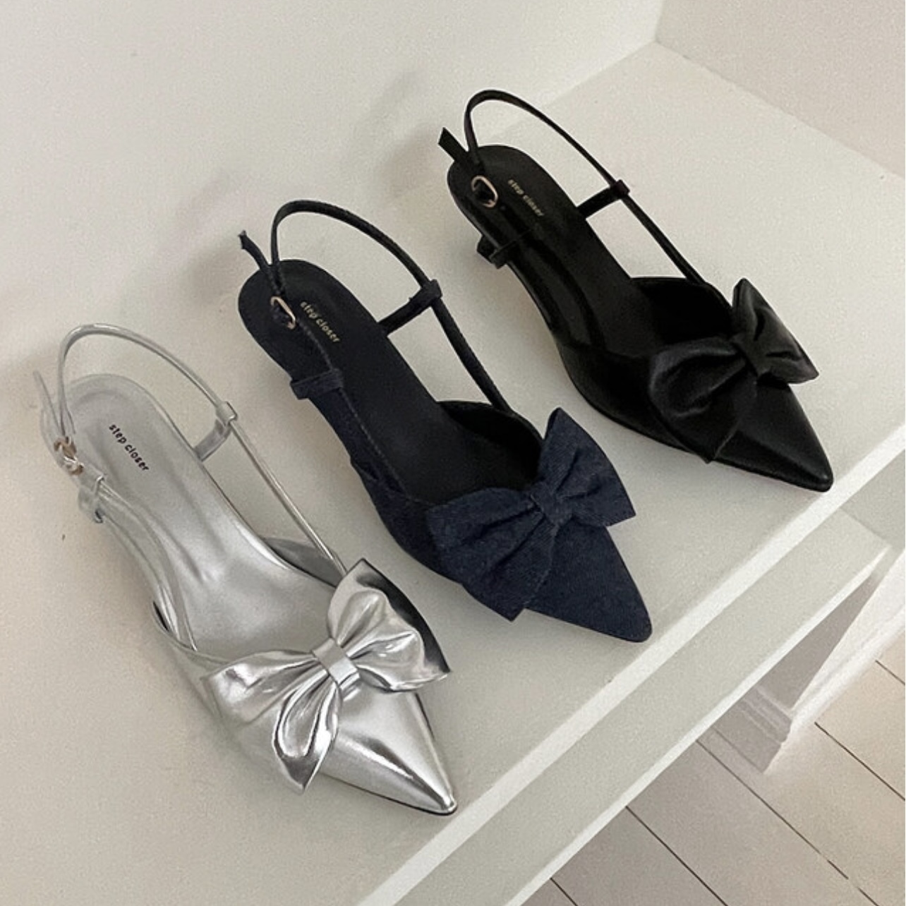 uni's room■3color リボンスリングバックヒール SS-SS24-04 uni's room□3color リボンスリングバックヒール SS-SS24-04
