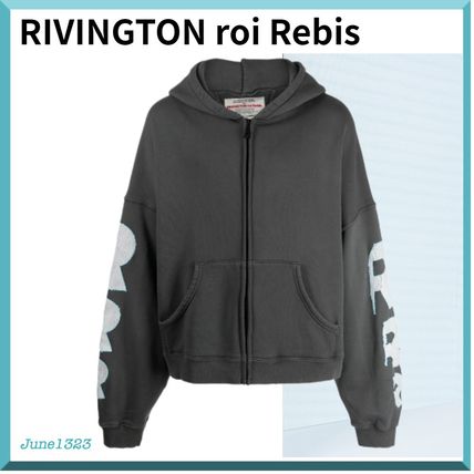 RIVINGTON roi Rebis Hoodies Unisex Street Style Plain Logo Hoodies