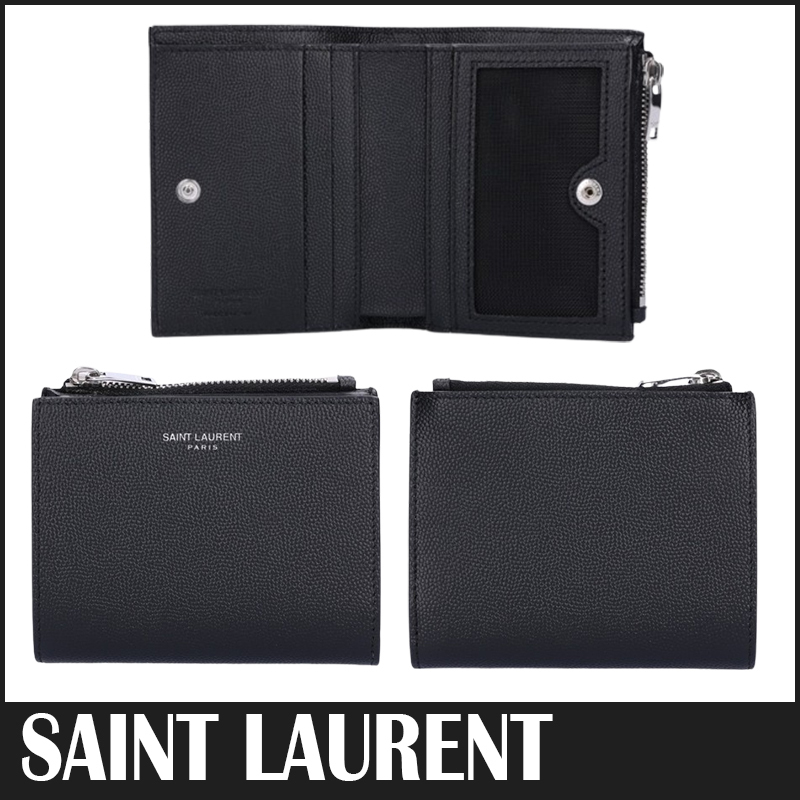送料関税込☆SAINT LAURENT 小銭入れ付き 二つ折り財布☆超人気