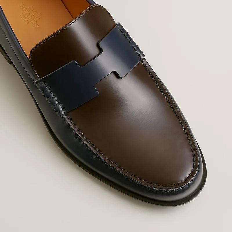 HERMES＊デューク カーフスキン手縫いローファー 送料無料♪【HERMES】デューク カーフスキン 手縫いローファー
