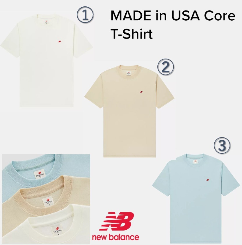 送料関税込み ニューバランスMADE in USA Core T-Shirt 選択３色